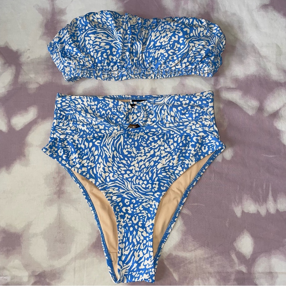 Women’s Cotton On Body Bandeau & High Waisted Bottoms Printed Bikini Set